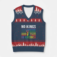 No Kings In America LGBT Pride V-Neck Knit Sweater Vest Anti Authoritarian Political