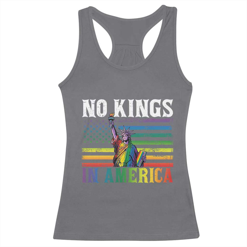 No Kings In America LGBT Pride Racerback Tank Top Anti Authoritarian Political