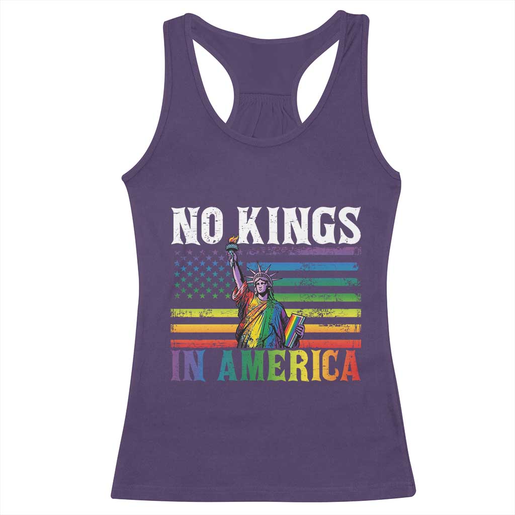 No Kings In America LGBT Pride Racerback Tank Top Anti Authoritarian Political