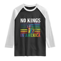 No Kings In America LGBT Pride Raglan Shirt Anti Authoritarian Political