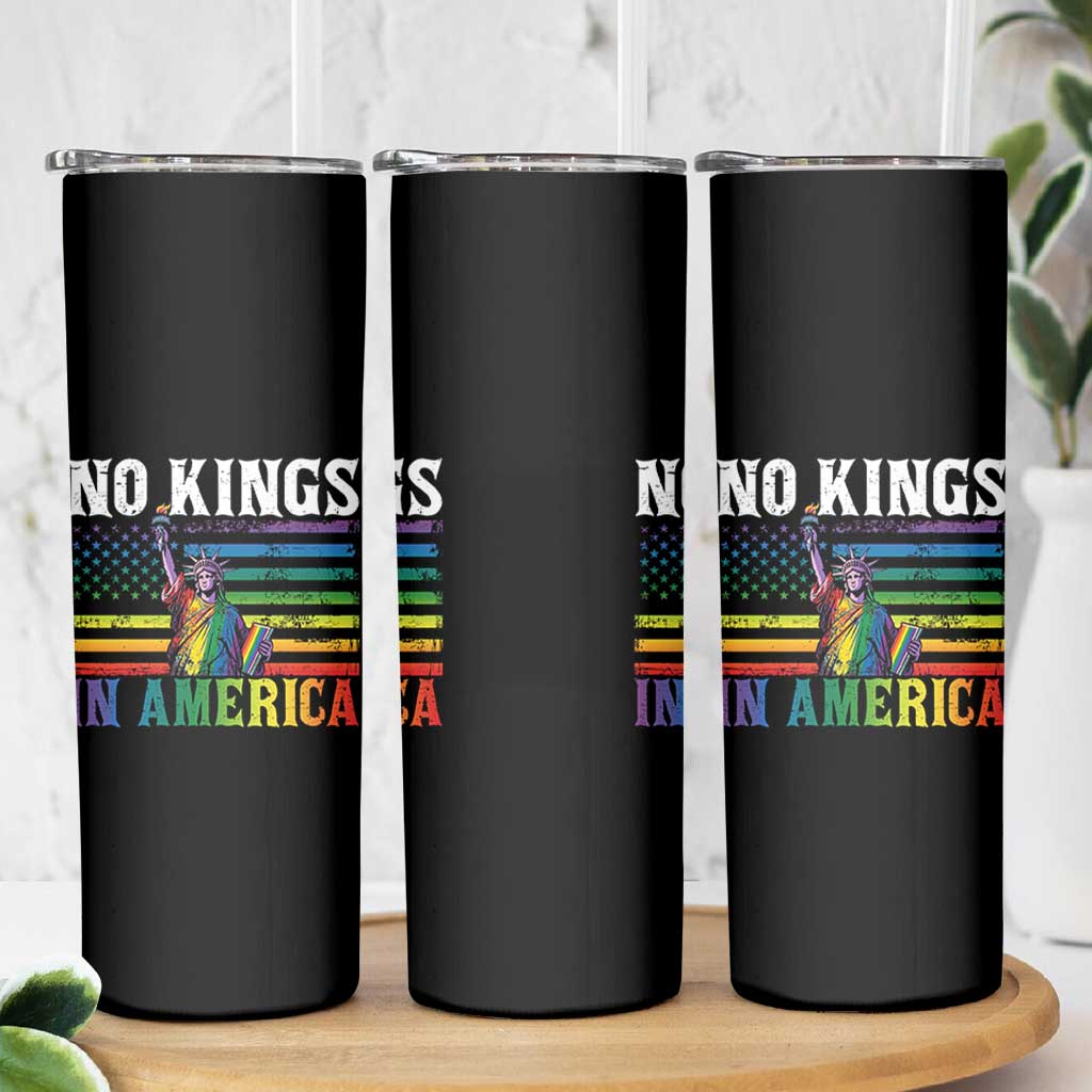 No Kings In America LGBT Pride Skinny Tumbler Anti Authoritarian Political