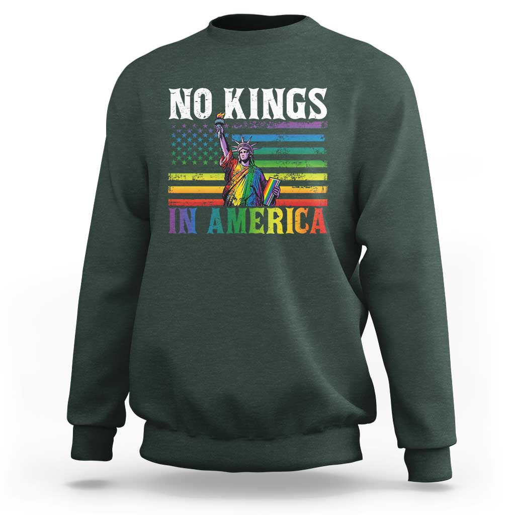 No Kings In America LGBT Pride Sweatshirt Anti Authoritarian Political