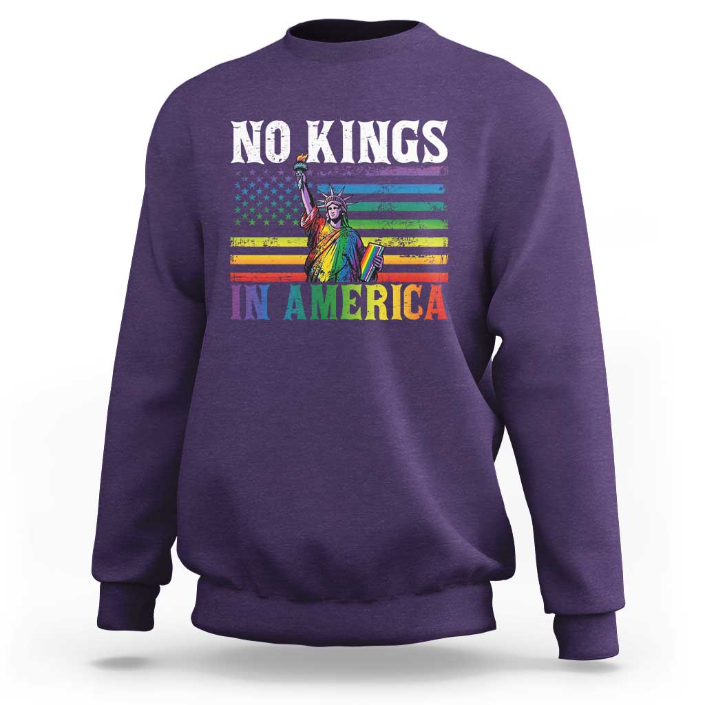 No Kings In America LGBT Pride Sweatshirt Anti Authoritarian Political