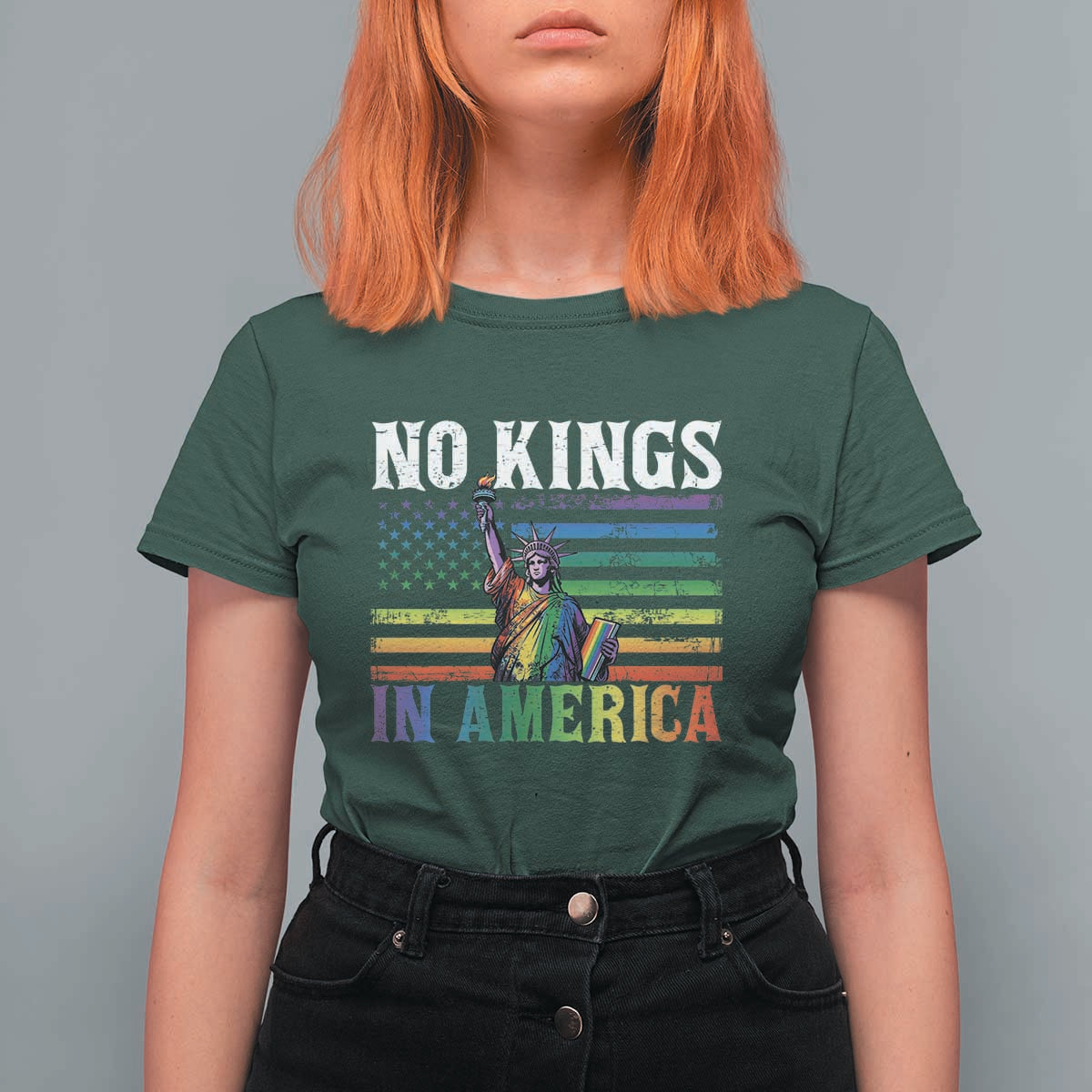 No Kings In America LGBT Pride T Shirt For Women Anti Authoritarian Political