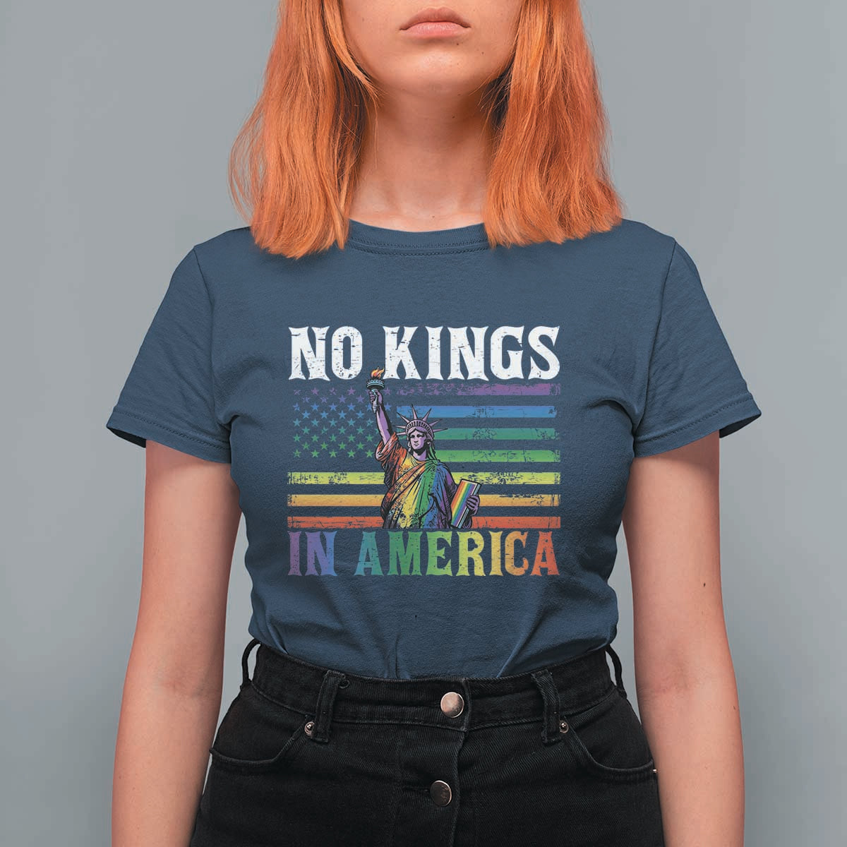 No Kings In America LGBT Pride T Shirt For Women Anti Authoritarian Political