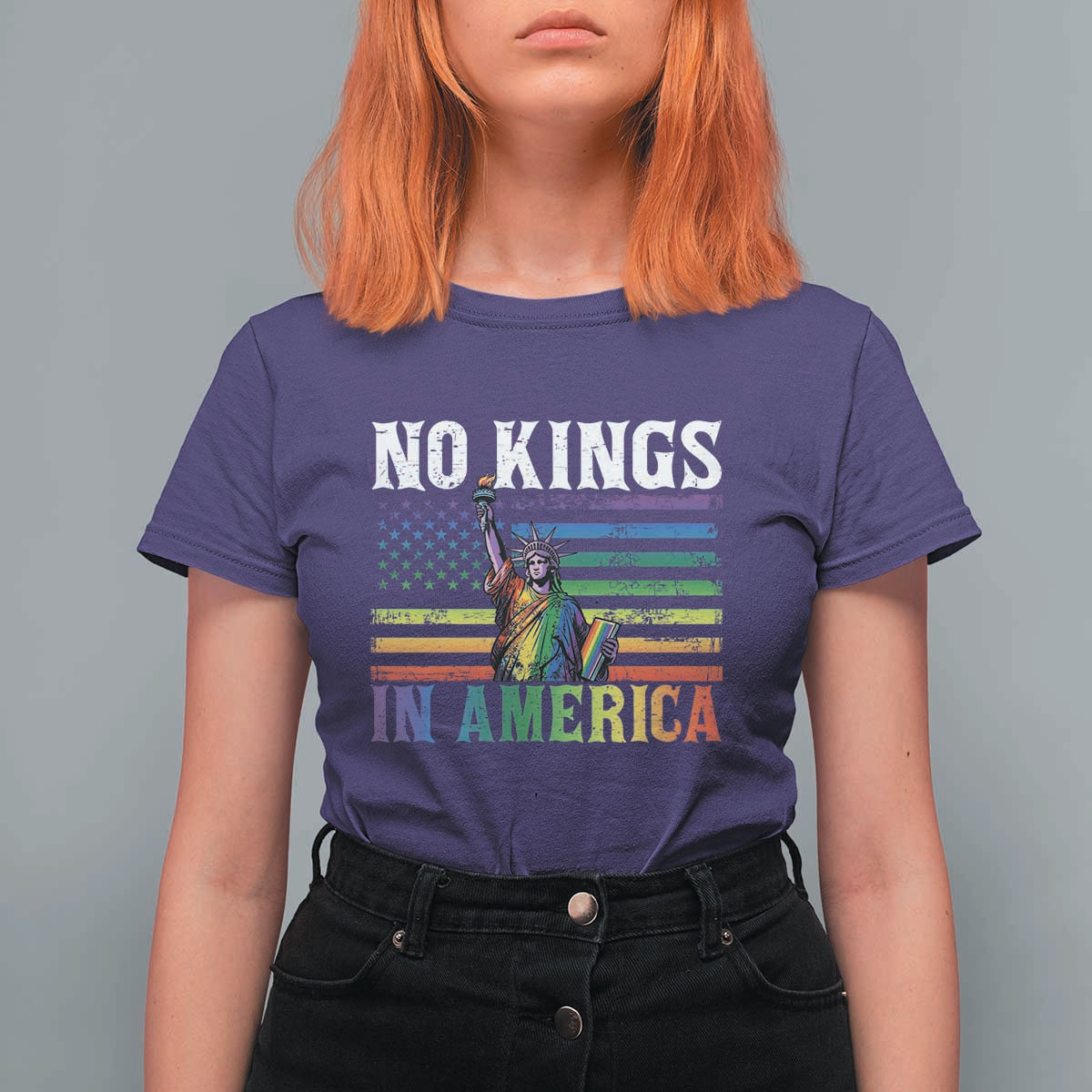 No Kings In America LGBT Pride T Shirt For Women Anti Authoritarian Political