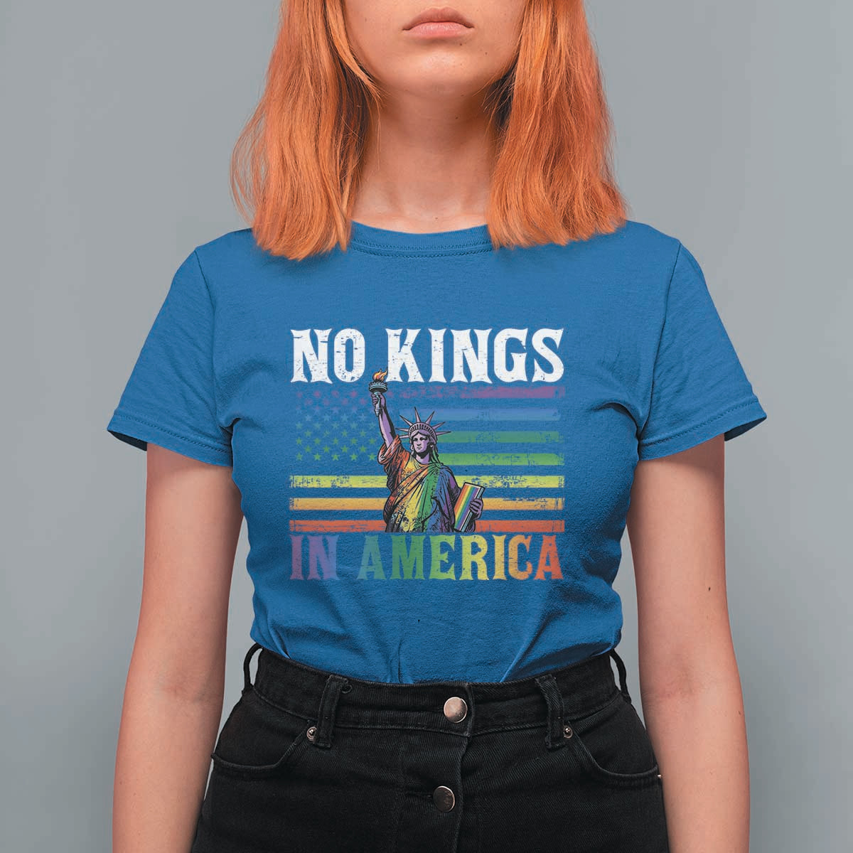 No Kings In America LGBT Pride T Shirt For Women Anti Authoritarian Political