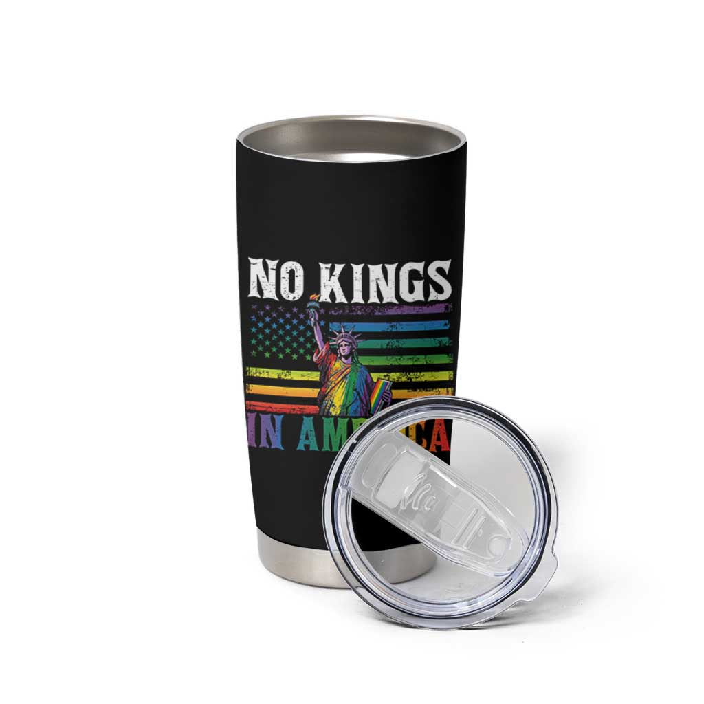No Kings In America LGBT Pride Tumbler Cup Anti Authoritarian Political