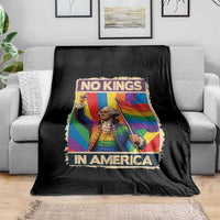 Funny Patriotic LGBT Graphic Throw Blanket No Kings In America