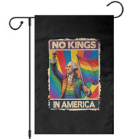 Funny Patriotic LGBT Graphic Garden Flag No Kings In America