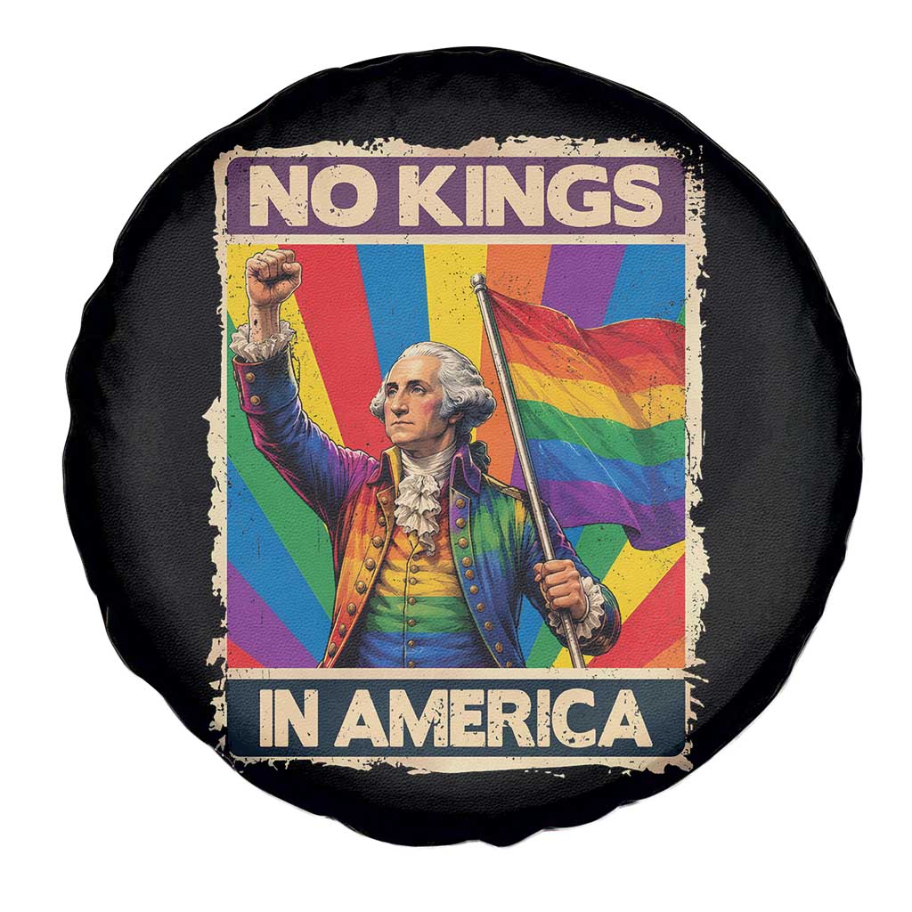 Funny Patriotic LGBT Graphic Spare Tire Cover No Kings In America