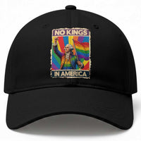 Funny Patriotic LGBT Graphic Baseball Cap No Kings In America