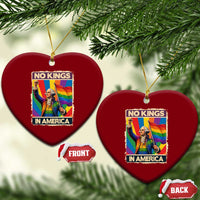 Funny Patriotic LGBT Graphic Ceramic Ornament No Kings In America