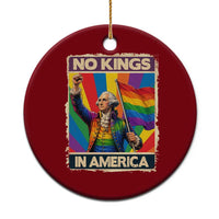 Funny Patriotic LGBT Graphic Ceramic Ornament No Kings In America