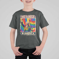 Funny Patriotic LGBT Graphic T Shirt For Kid No Kings In America