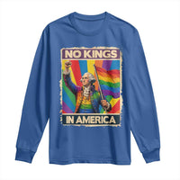 Funny Patriotic LGBT Graphic Long Sleeve Shirt No Kings In America