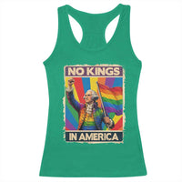 Funny Patriotic LGBT Graphic Racerback Tank Top No Kings In America