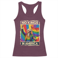 Funny Patriotic LGBT Graphic Racerback Tank Top No Kings In America
