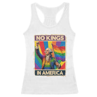 Funny Patriotic LGBT Graphic Racerback Tank Top No Kings In America