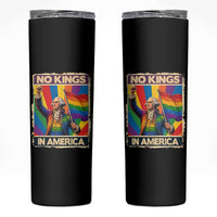 Funny Patriotic LGBT Graphic Skinny Tumbler No Kings In America