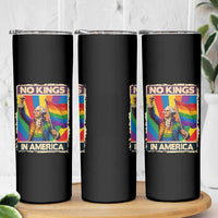 Funny Patriotic LGBT Graphic Skinny Tumbler No Kings In America