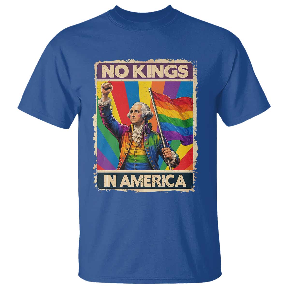 Funny Patriotic LGBT Graphic T Shirt No Kings In America
