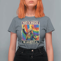 Funny Patriotic LGBT Graphic T Shirt For Women No Kings In America