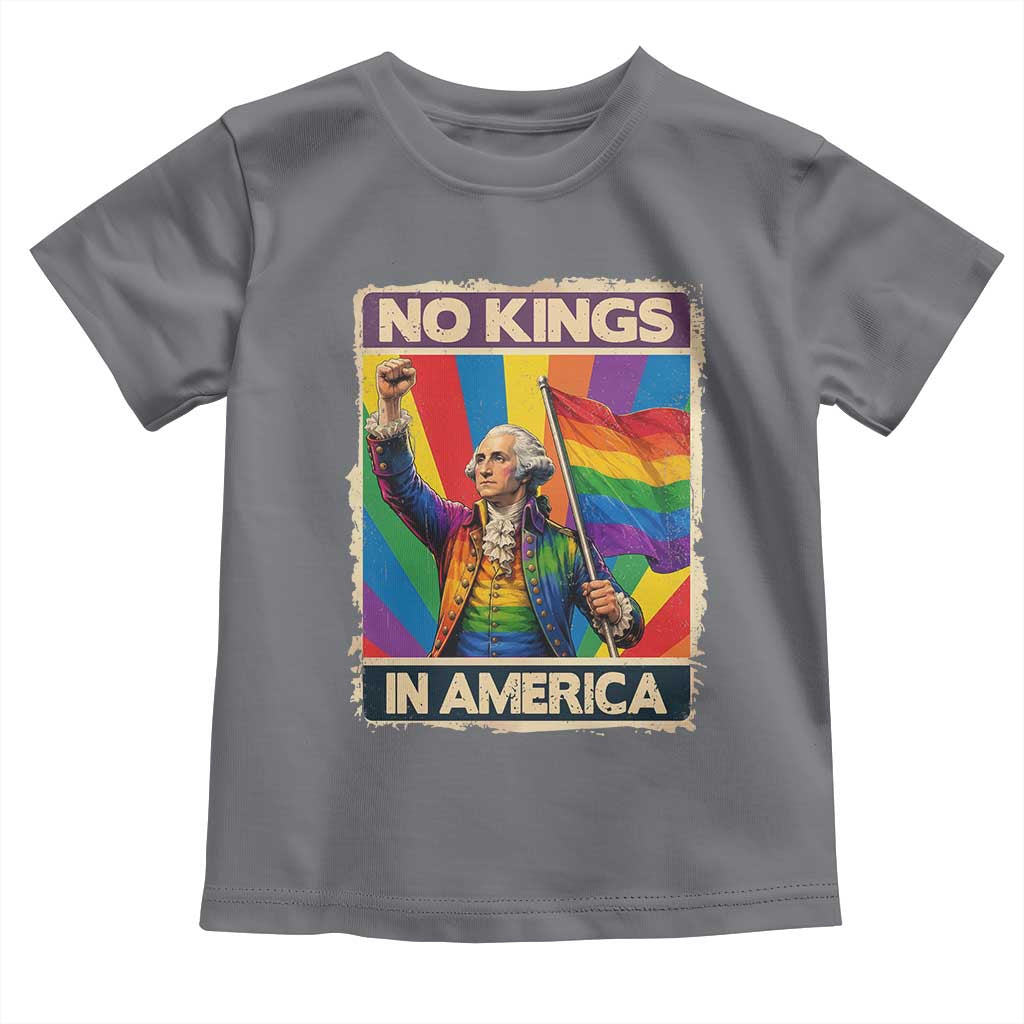 Funny Patriotic LGBT Graphic Toddler T Shirt No Kings In America