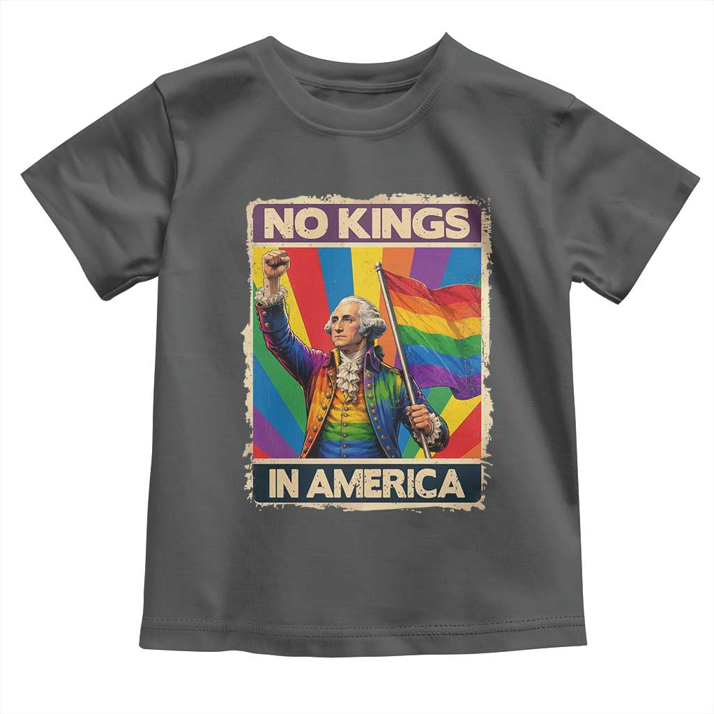 Funny Patriotic LGBT Graphic Toddler T Shirt No Kings In America