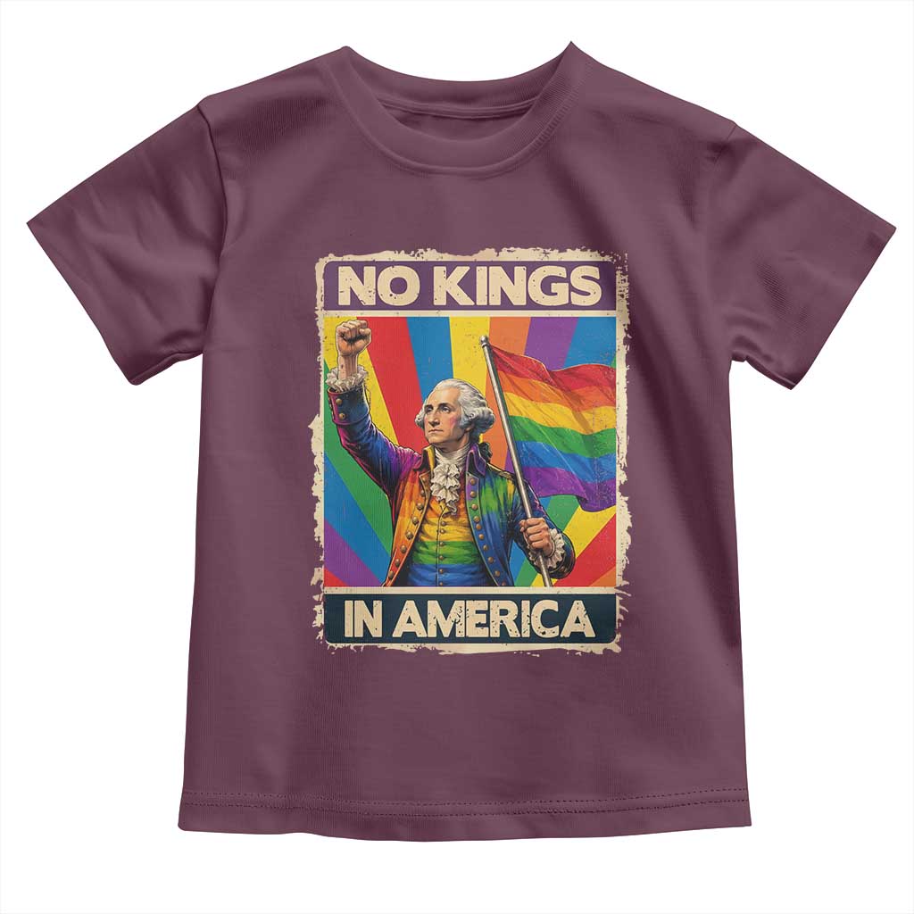 Funny Patriotic LGBT Graphic Toddler T Shirt No Kings In America