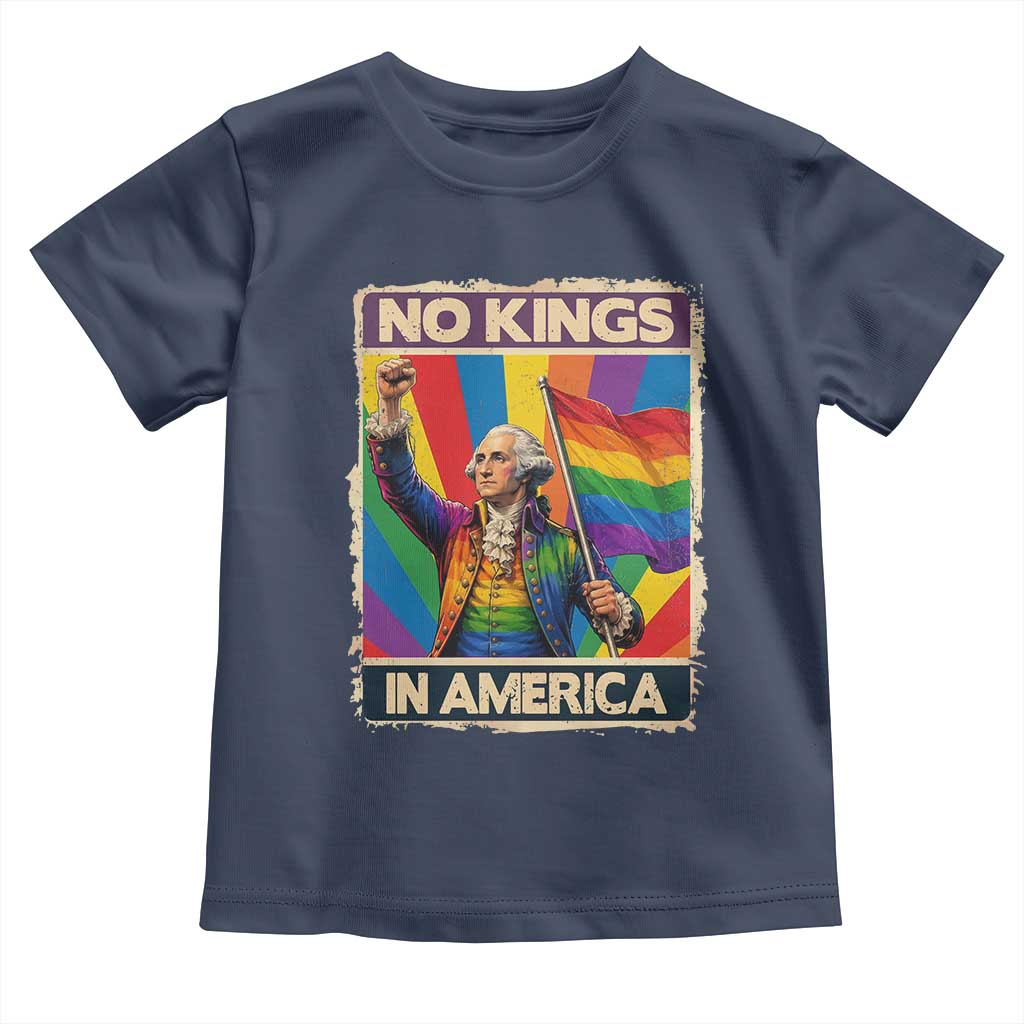 Funny Patriotic LGBT Graphic Toddler T Shirt No Kings In America