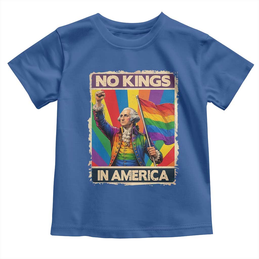 Funny Patriotic LGBT Graphic Toddler T Shirt No Kings In America