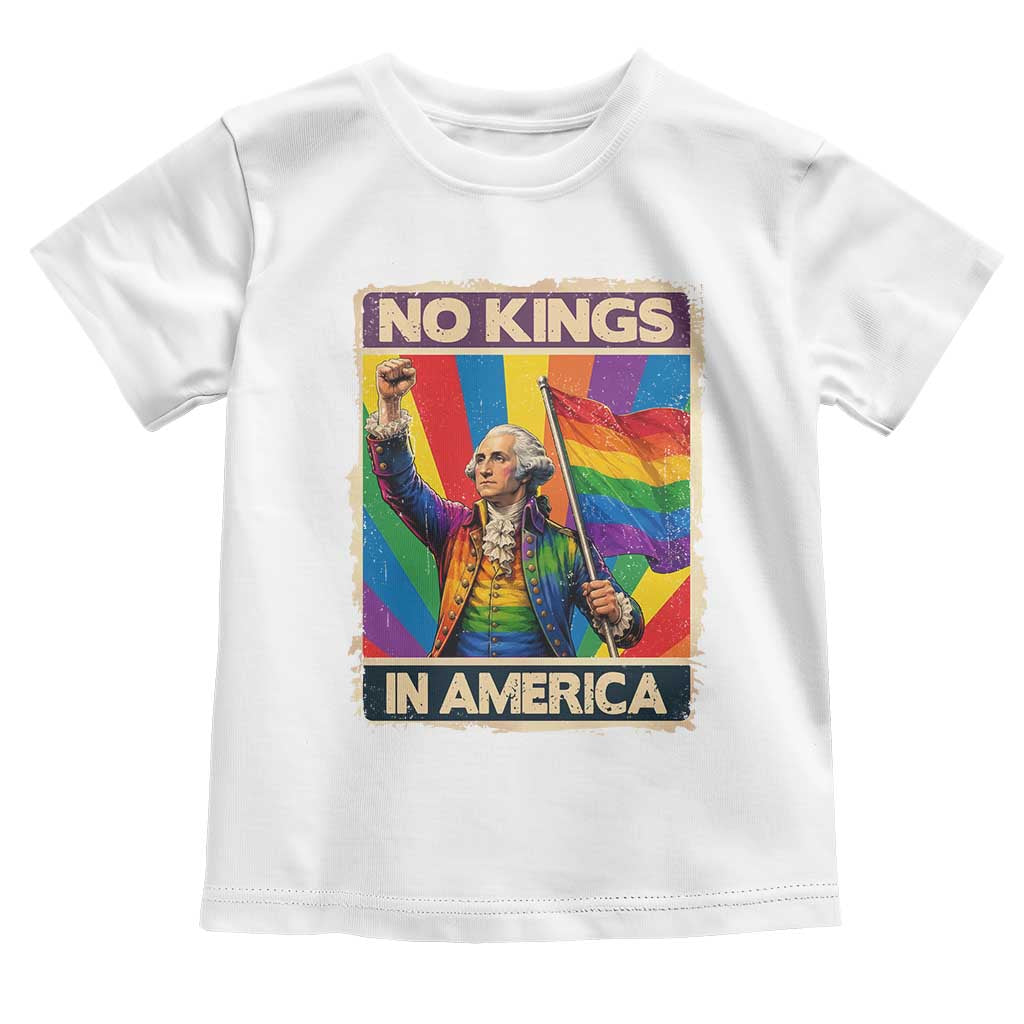 Funny Patriotic LGBT Graphic Toddler T Shirt No Kings In America