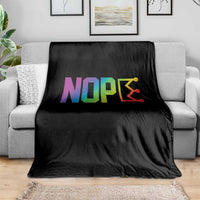 Nope No Kings Graphic Throw Blanket Humorous Political Gift
