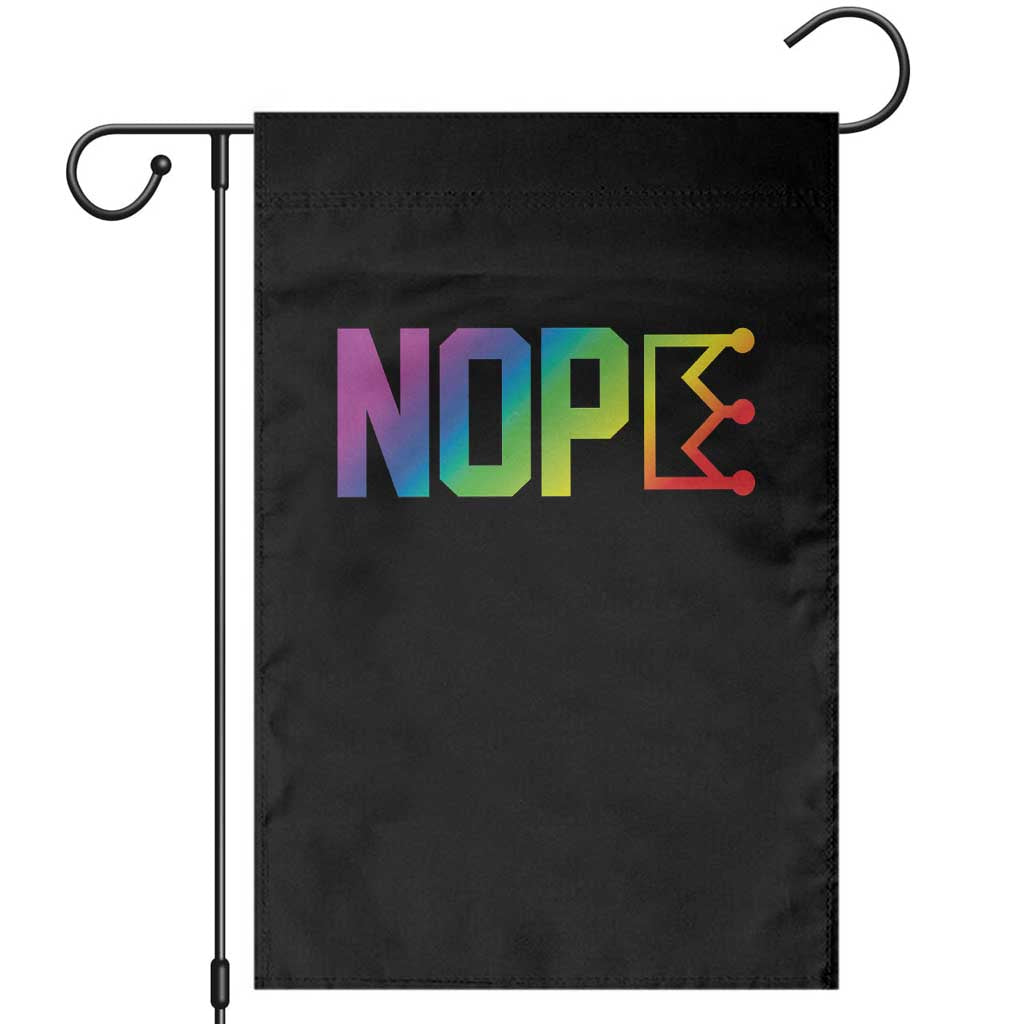 Nope No Kings Graphic Garden Flag Humorous Political Gift