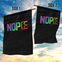 Nope No Kings Graphic Garden Flag Humorous Political Gift