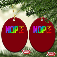 Nope No Kings Graphic Ceramic Ornament Humorous Political Gift