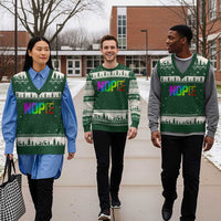 Nope No Kings Graphic V-Neck Knit Sweater Vest Humorous Political Gift