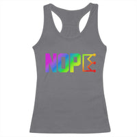 Nope No Kings Graphic Racerback Tank Top Humorous Political Gift