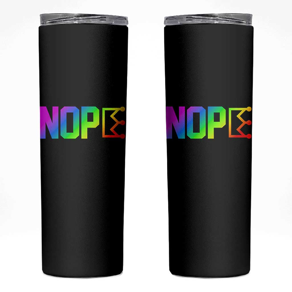 Nope No Kings Graphic Skinny Tumbler Humorous Political Gift