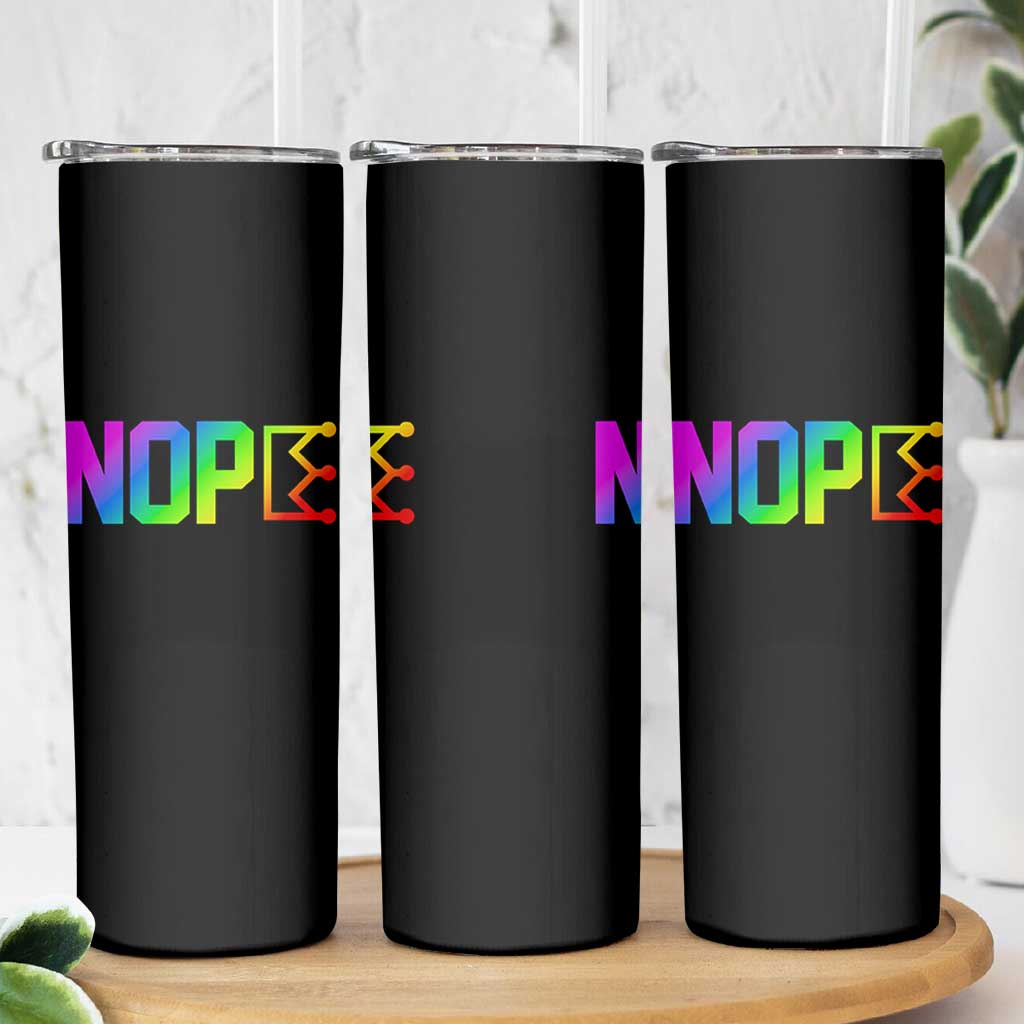 Nope No Kings Graphic Skinny Tumbler Humorous Political Gift