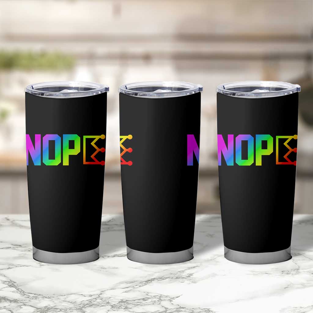 Nope No Kings Graphic Tumbler Cup Humorous Political Gift