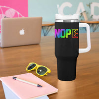 Nope No Kings Graphic Tumbler With Handle Humorous Political Gift