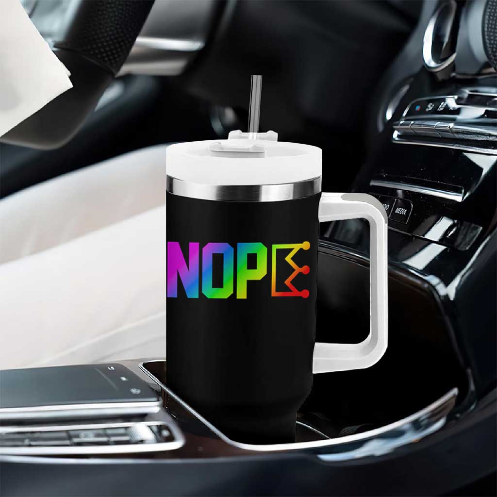 Nope No Kings Graphic Tumbler With Handle Humorous Political Gift