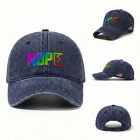 Nope No Kings Graphic Washed Cotton Baseball Cap Humorous Political Gift