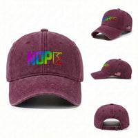 Nope No Kings Graphic Washed Cotton Baseball Cap Humorous Political Gift