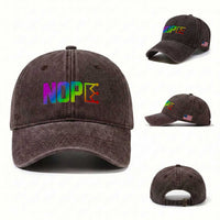 Nope No Kings Graphic Washed Cotton Baseball Cap Humorous Political Gift