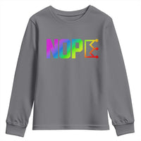 Nope No Kings Graphic Youth Sweatshirt Humorous Political Gift