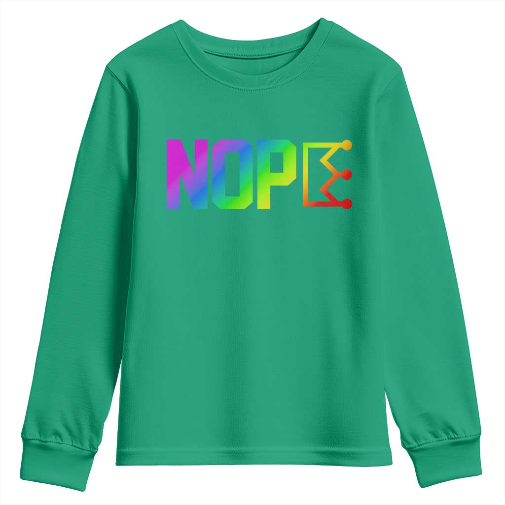 Nope No Kings Graphic Youth Sweatshirt Humorous Political Gift