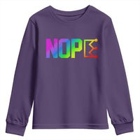 Nope No Kings Graphic Youth Sweatshirt Humorous Political Gift